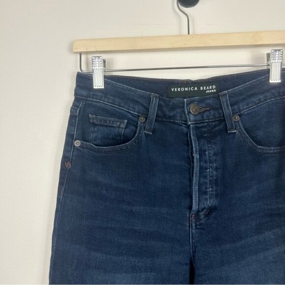 Veronica Beard Blue Straight Leg Jeans Button-Fly 26 - Picture 5 of 8